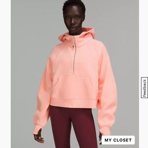 Lululemon 1/4 Zip Scuba Hoodie Dew Pink